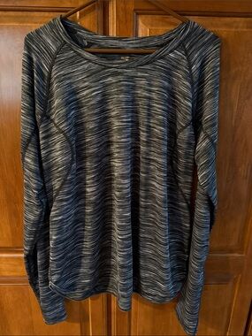 tek gear Women's Black & Gray Space-Dye Long Sleeve Performance Top